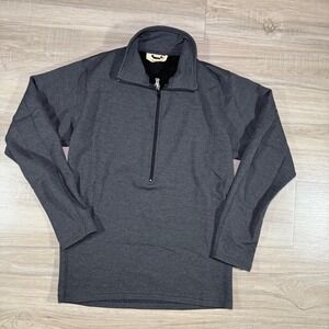 Smartwool 1/2‎ Zip Pullover Top Sweater Gray Embroidered Logo Mens Size M/L